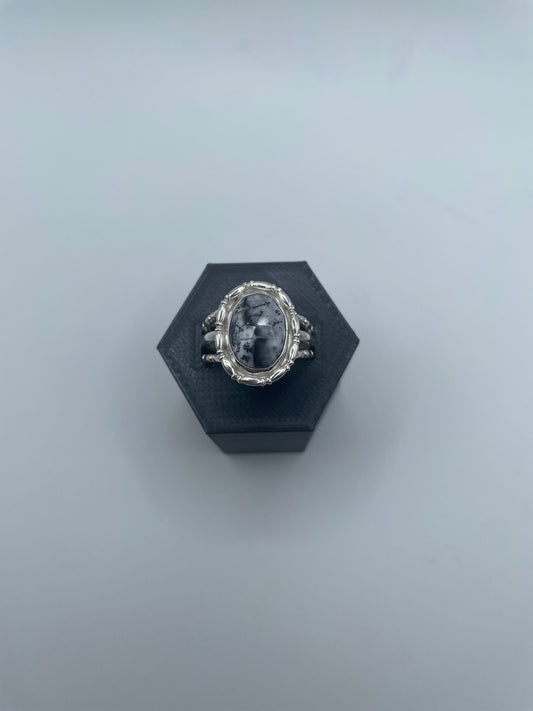 Dendritic Opal Ring, Size 7.5