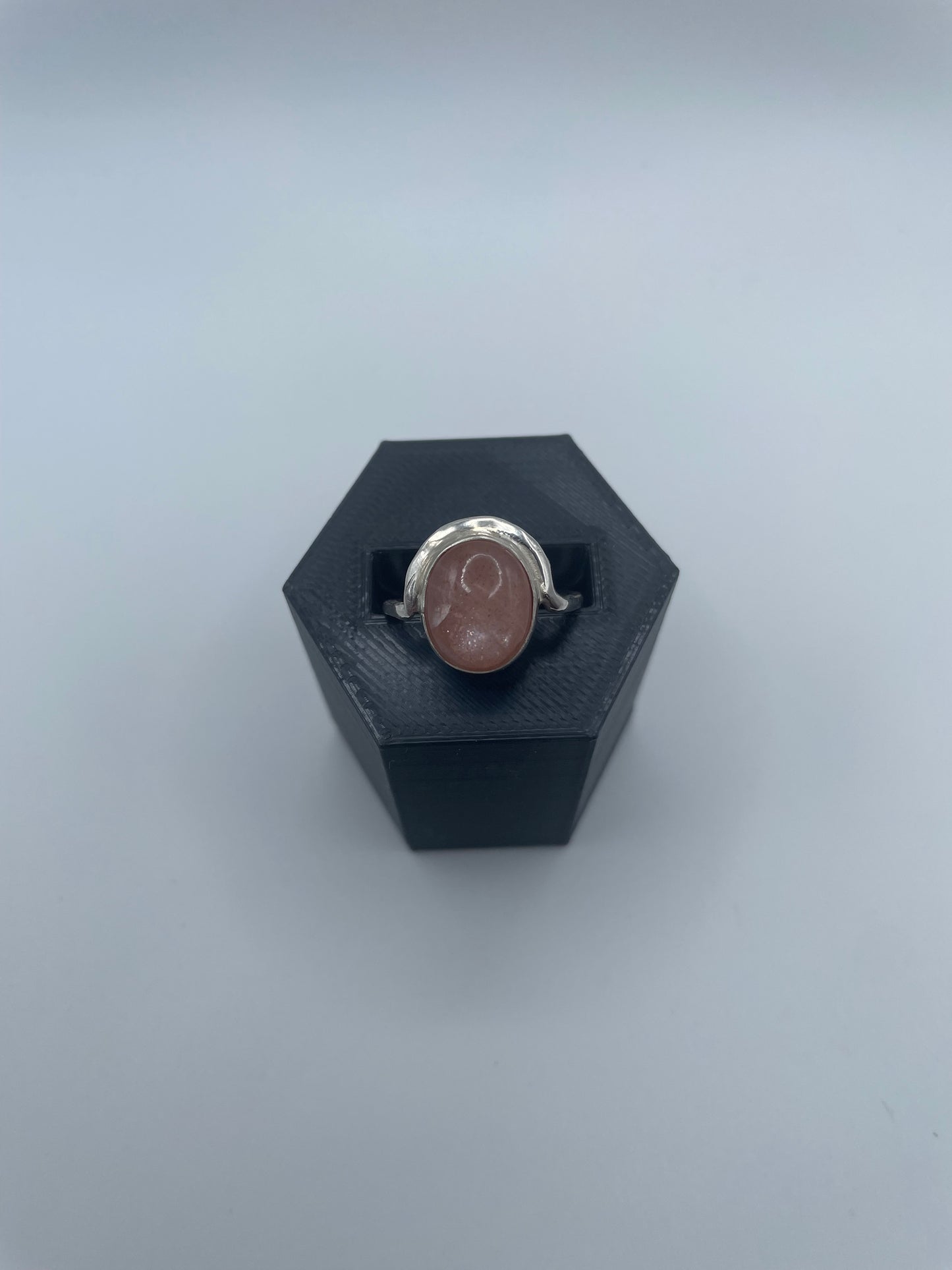 Peach Moonstone Ring – “Soft Glow” (Size 6)