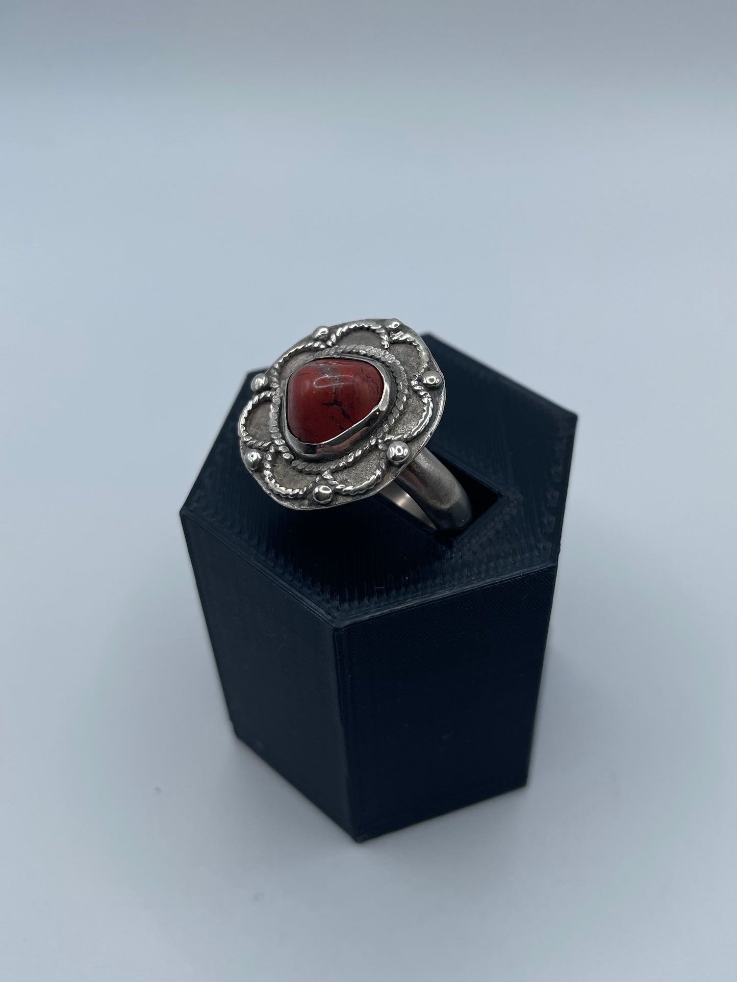 Red Jasper Ring, Size 7.5