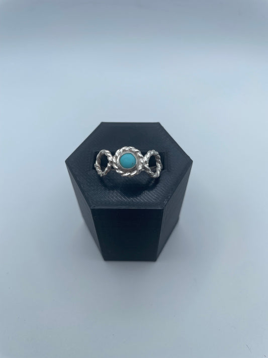 “The Lasso” - Turquoise & Silver Ring (size 7)