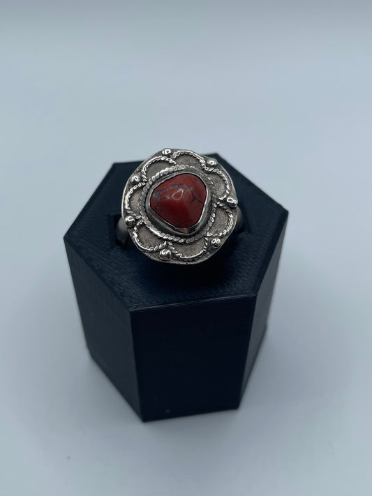 Red Jasper Ring, Size 7.5