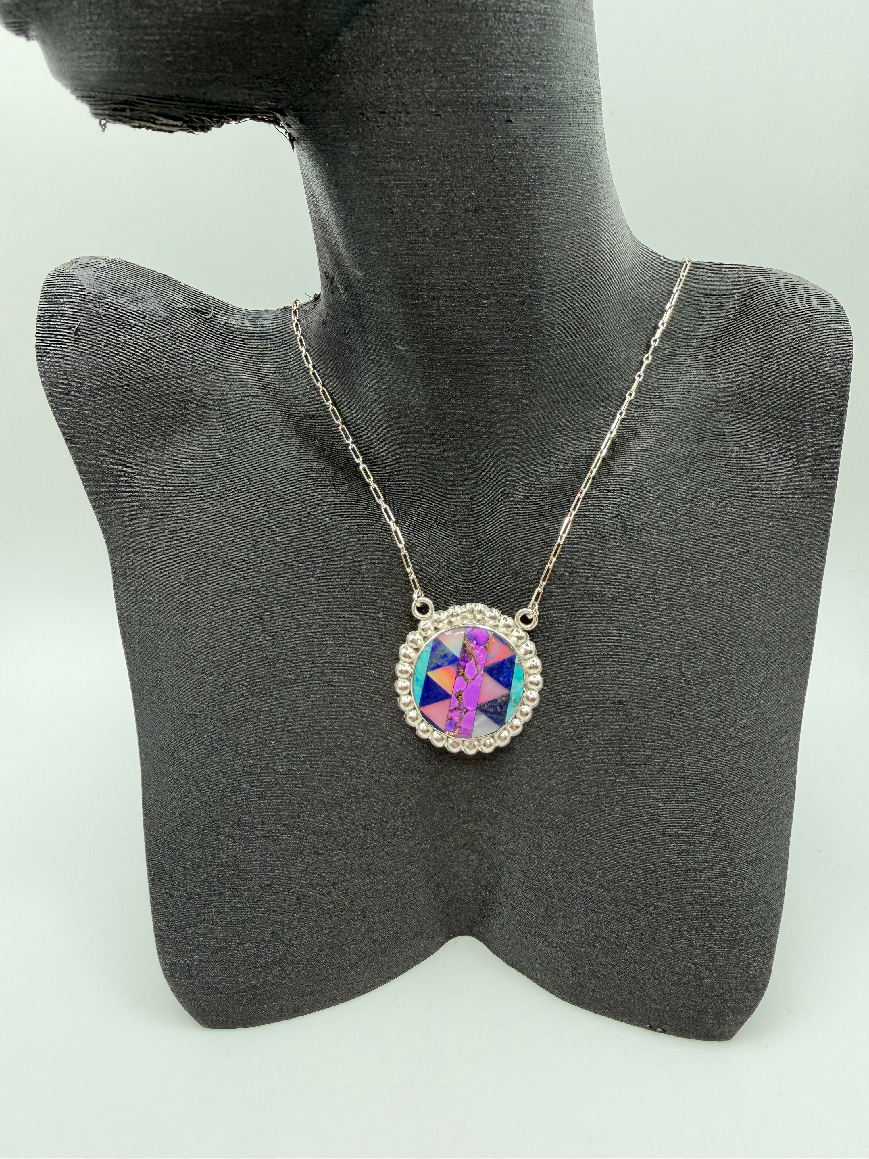 Arizona Turquoise, Lapis Lazuli & Aurora Opal Necklace
