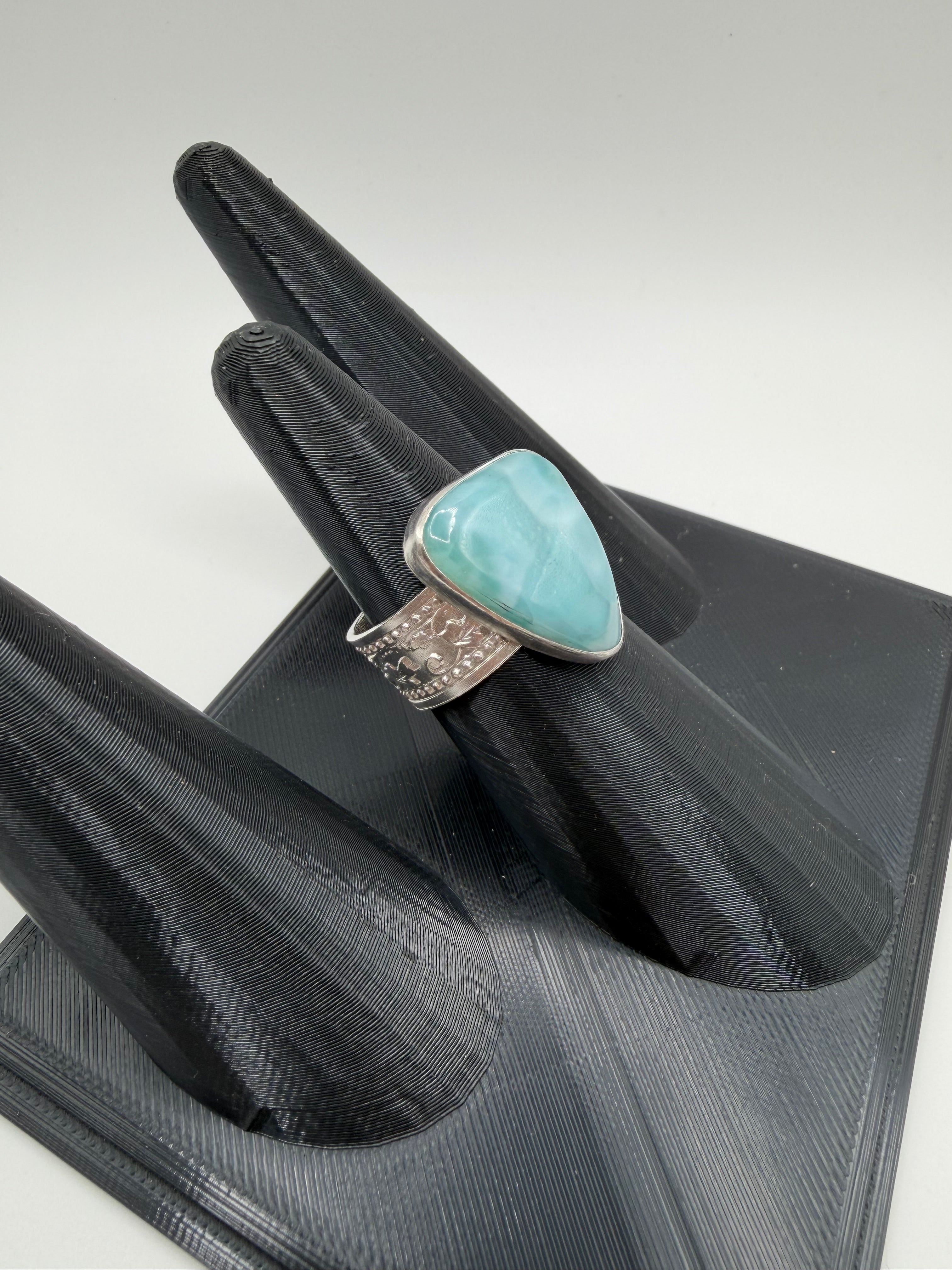 Larimar Statement Ring, Size 10