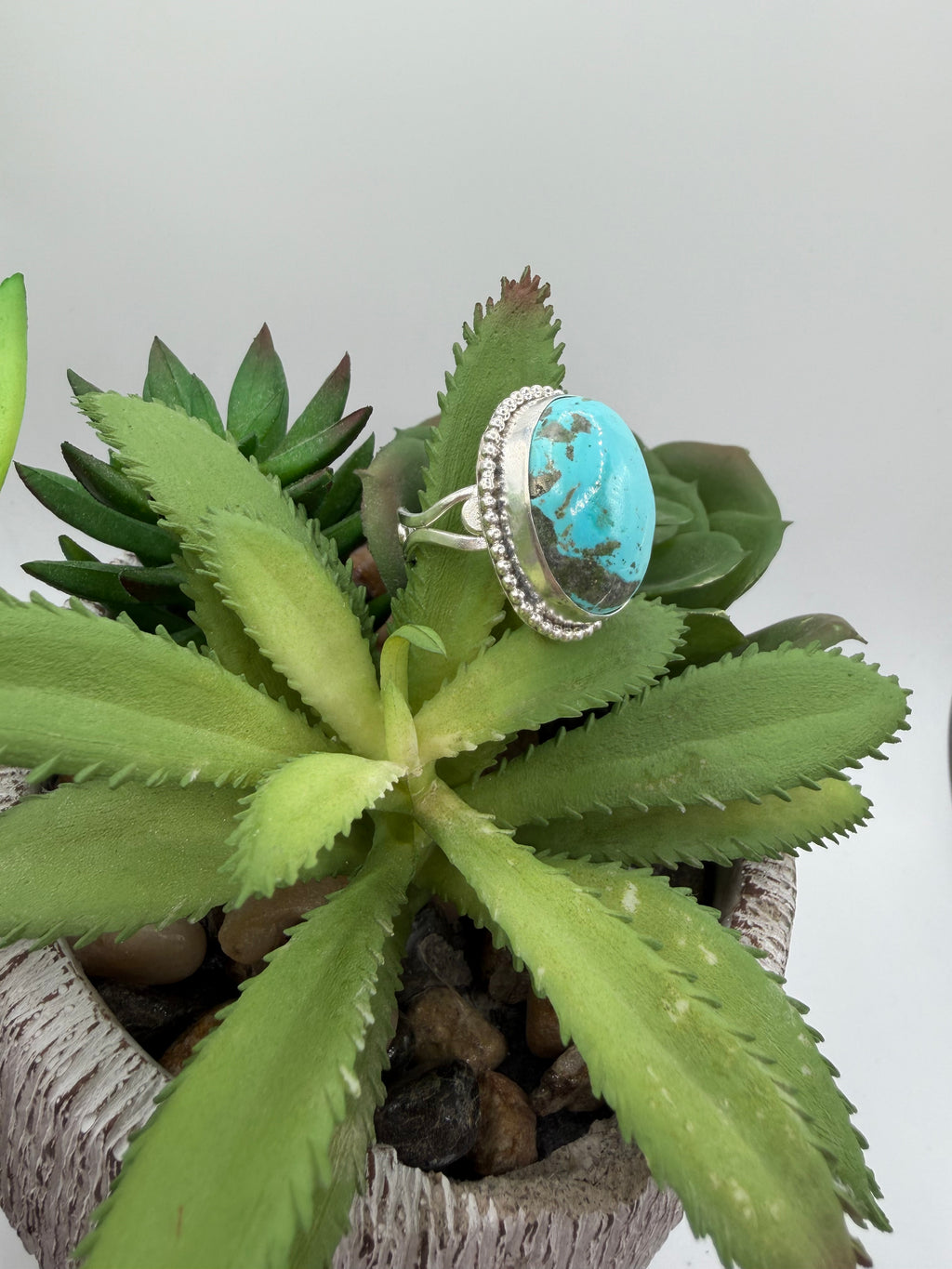 Turquoise Chunky Statement Ring, Size 8.5