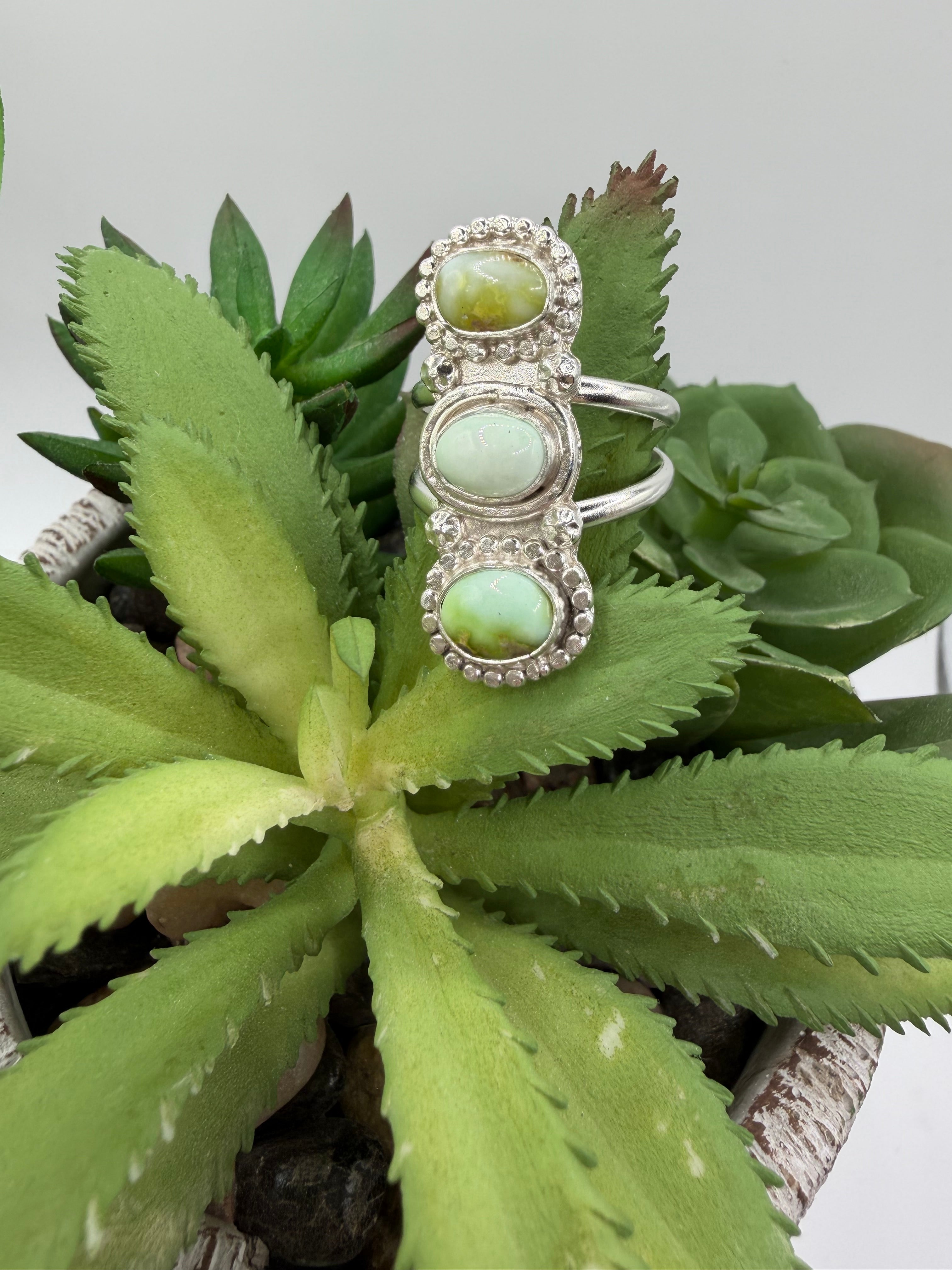 Palomino Turquoise Triplet Ring, Size 8