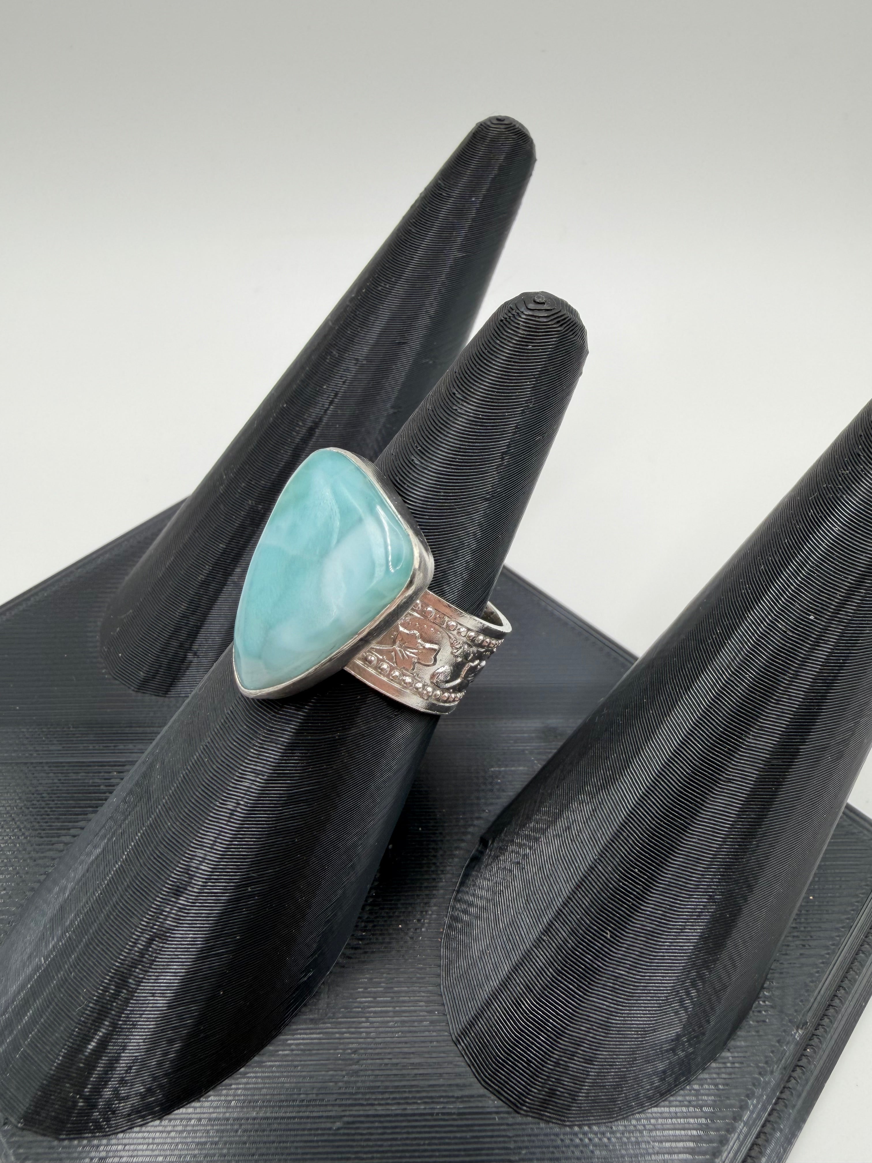 Larimar Statement Ring, Size 10