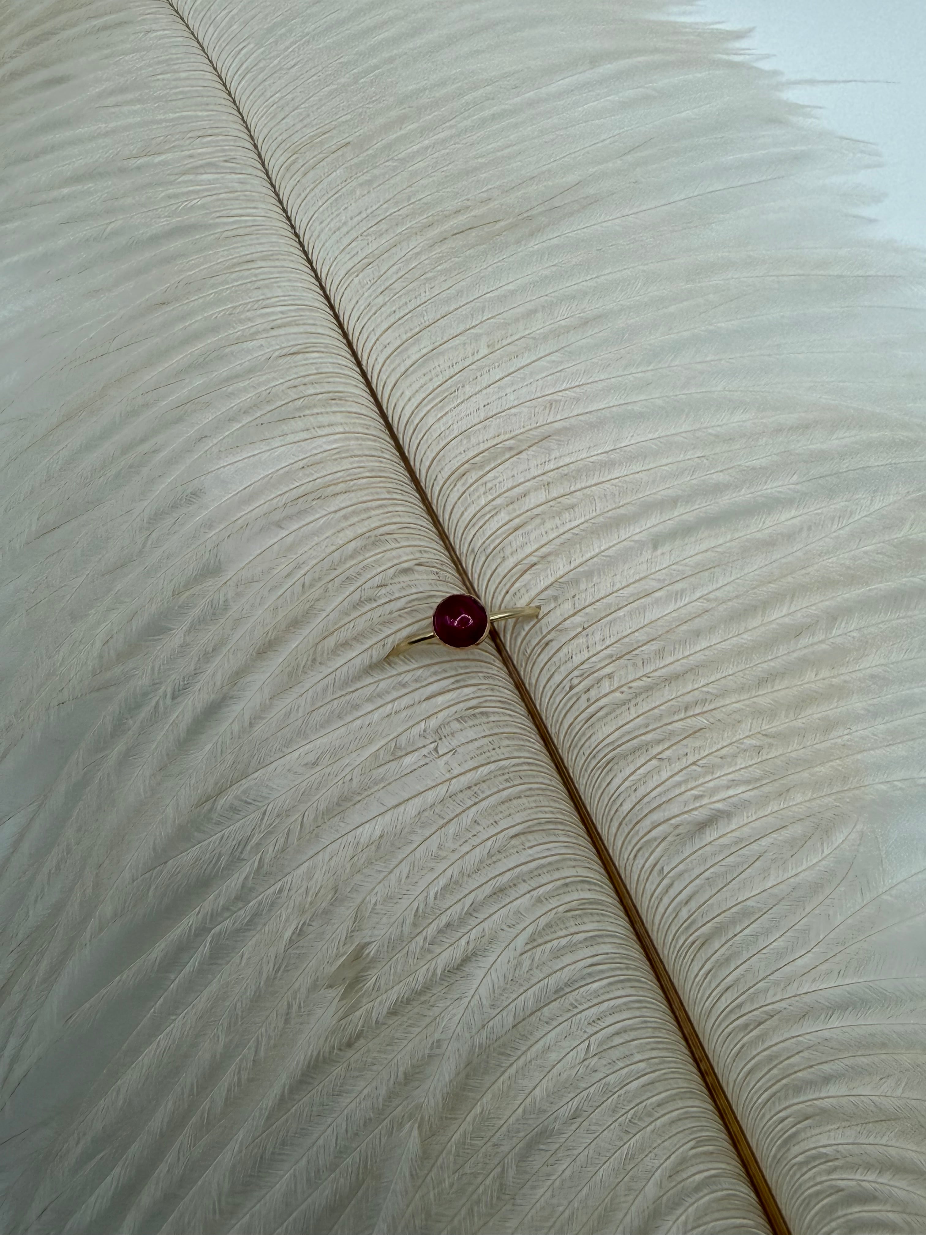 Ruby Gold Fill Ring, Size 5