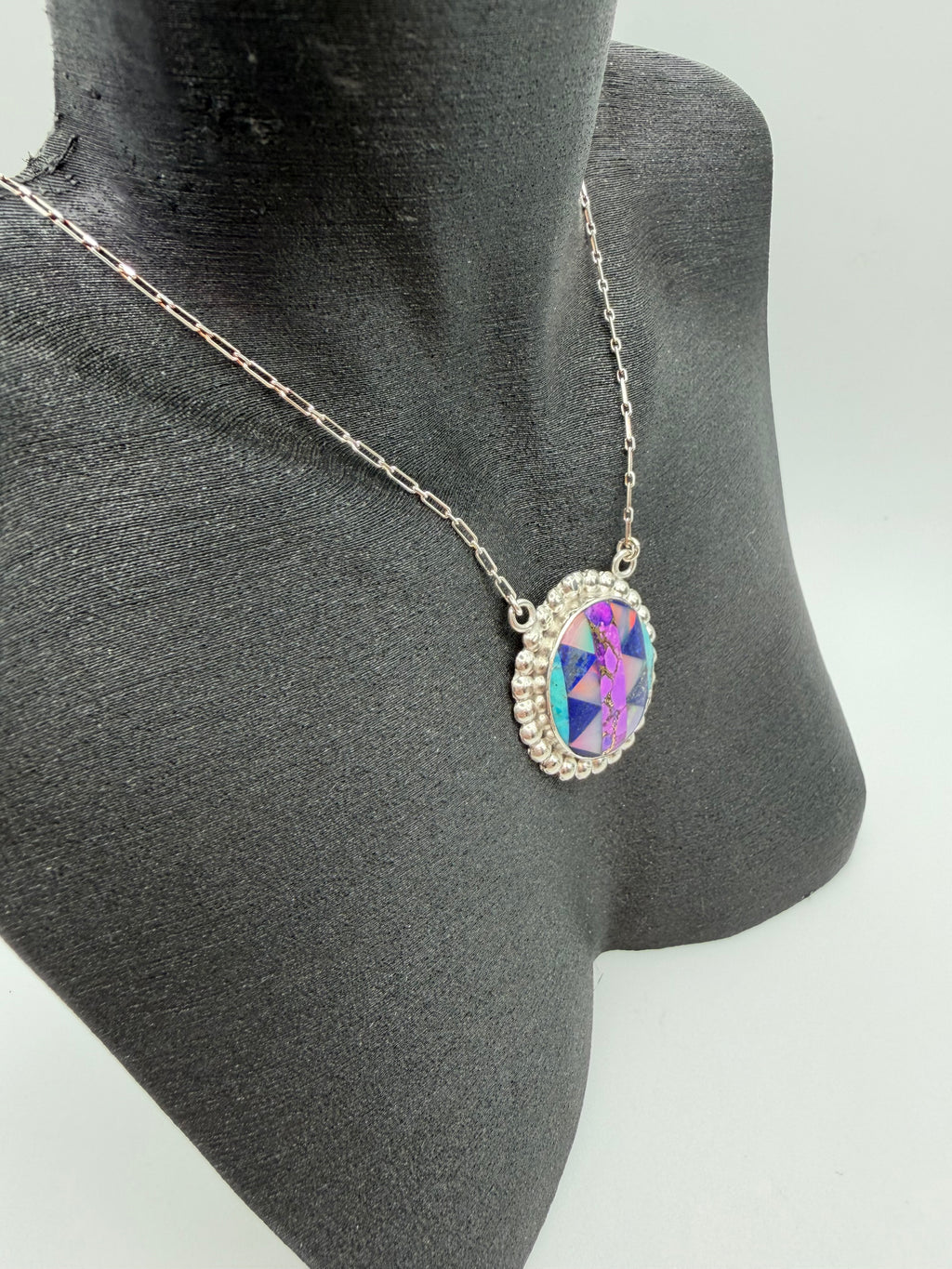 Arizona Turquoise, Lapis Lazuli & Aurora Opal Necklace