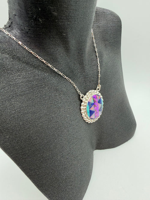 Arizona Turquoise, Lapis Lazuli & Aurora Opal Necklace