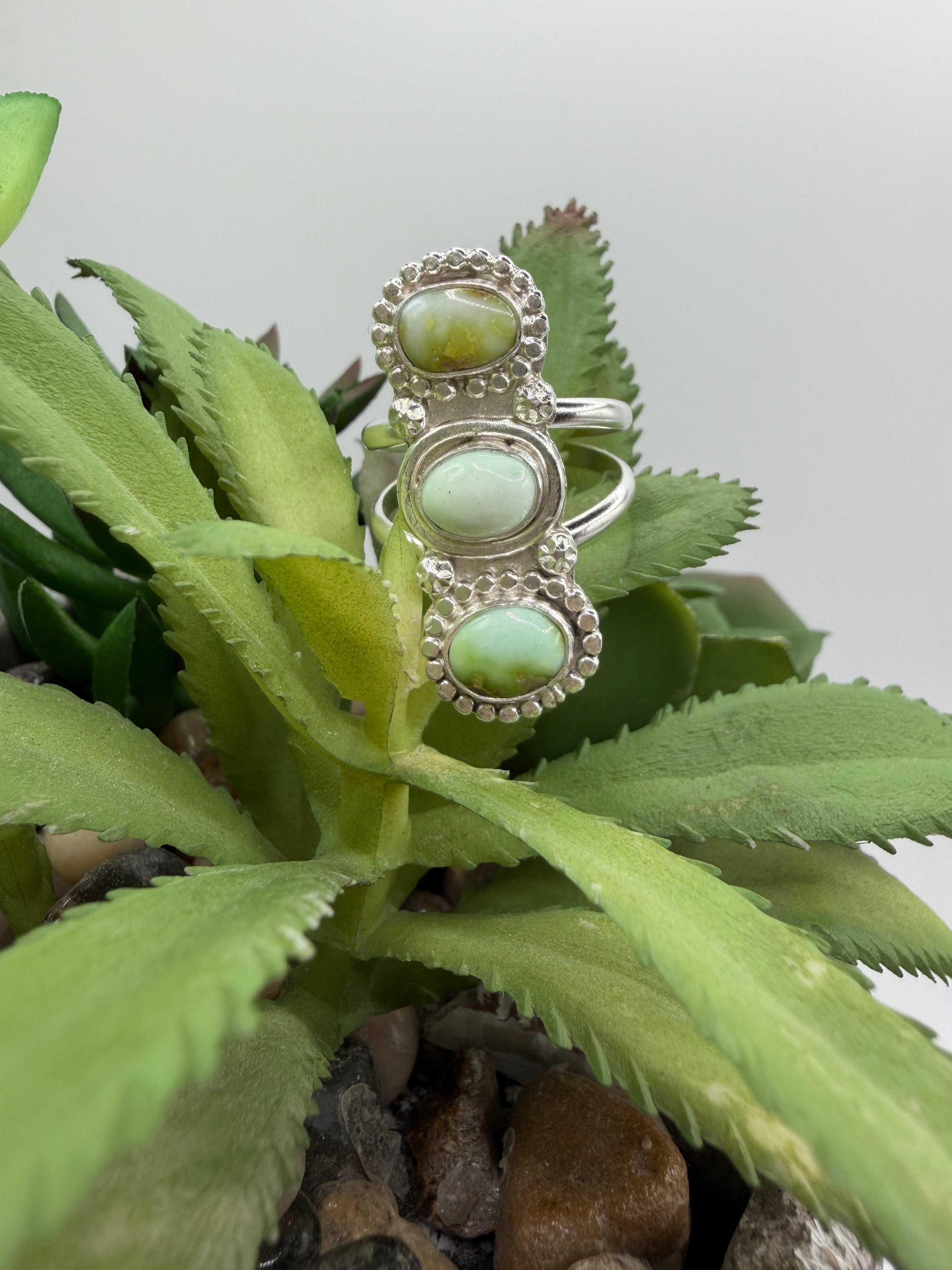 Palomino Turquoise Triplet Ring, Size 8