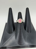 Pink Jade & White Opal Ring, Size 7