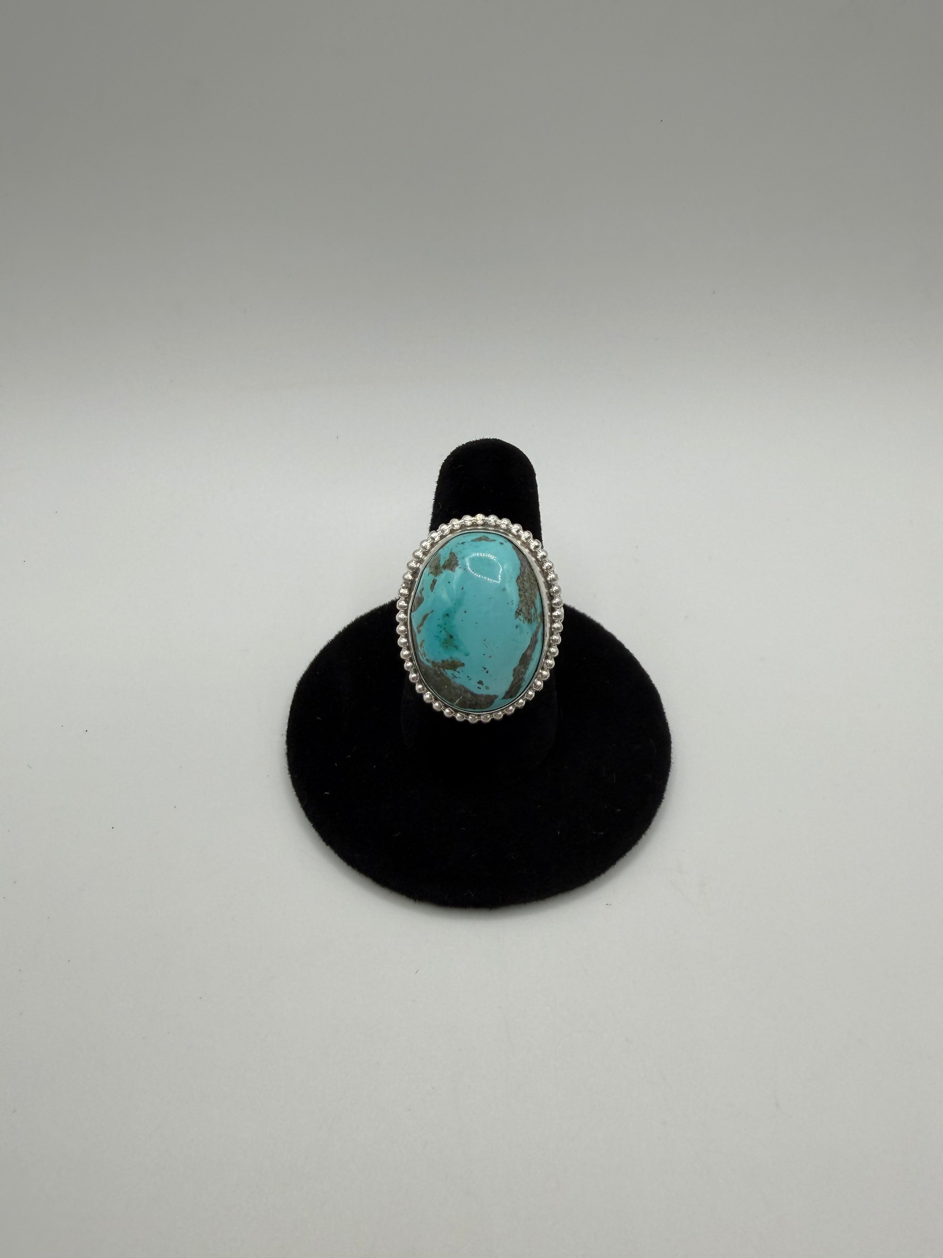 Turquoise Chunky Statement Ring, Size 8.5