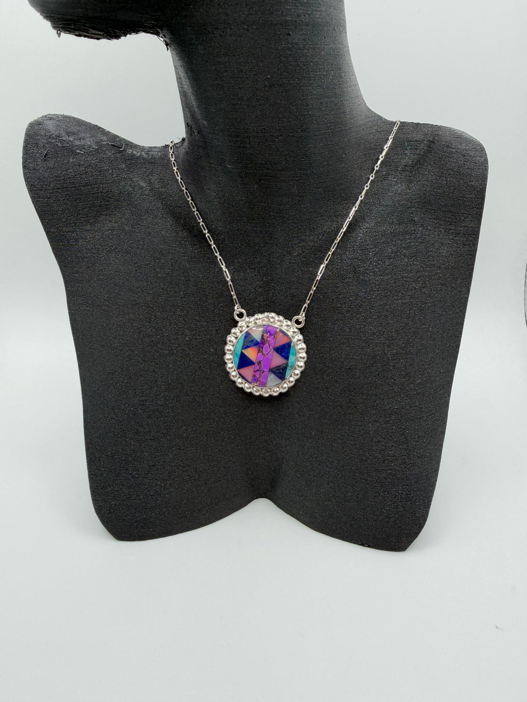 Arizona Turquoise, Lapis Lazuli & Aurora Opal Necklace
