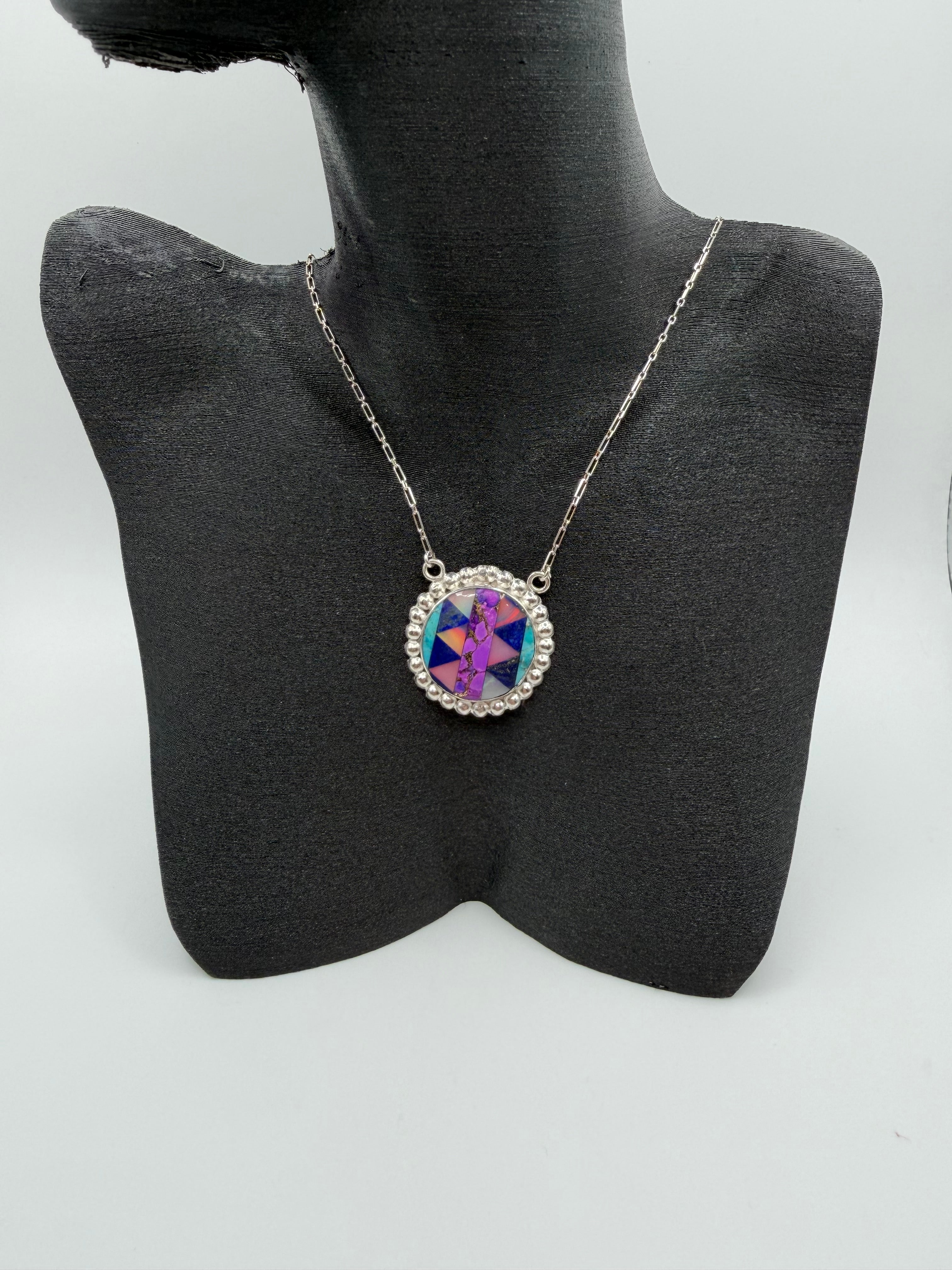 Arizona Turquoise, Lapis Lazuli & Aurora Opal Necklace