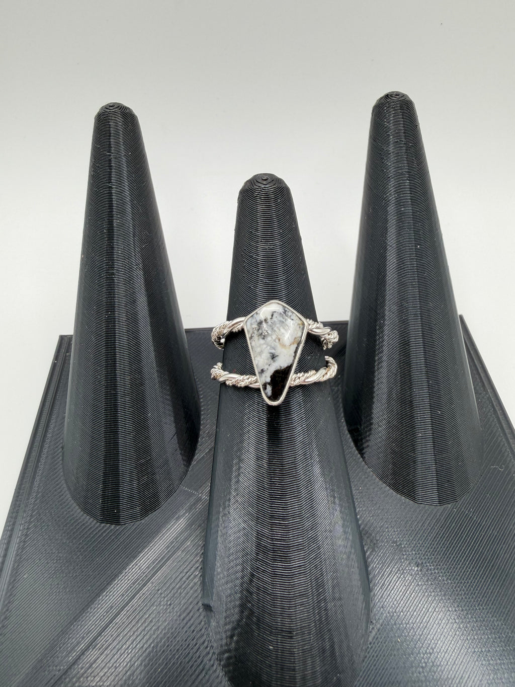 White Buffalo Statement Ring, Size 9