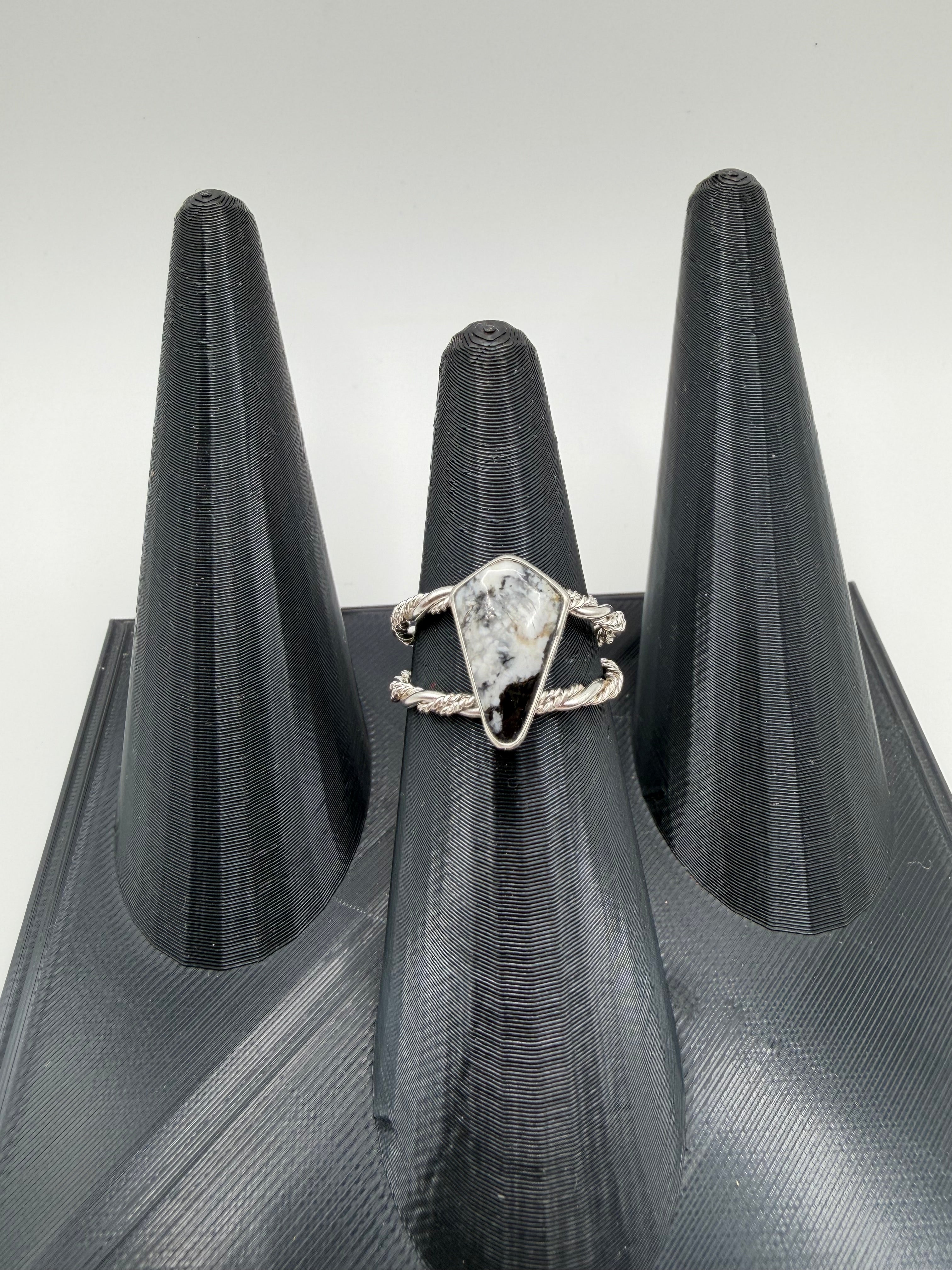 White Buffalo Statement Ring, Size 9