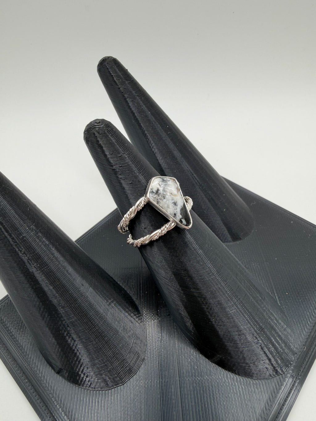 White Buffalo Statement Ring, Size 9
