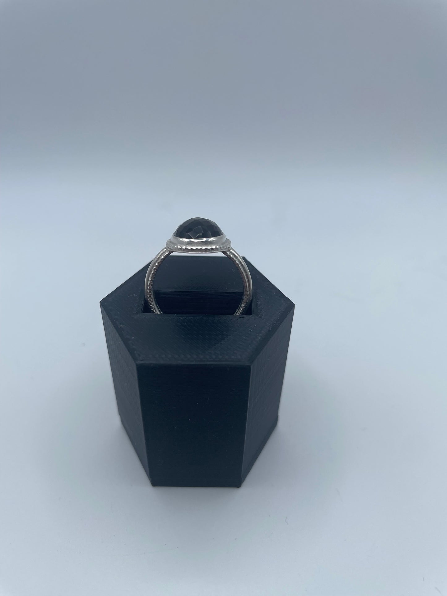 Black Agate Ring, Size 8