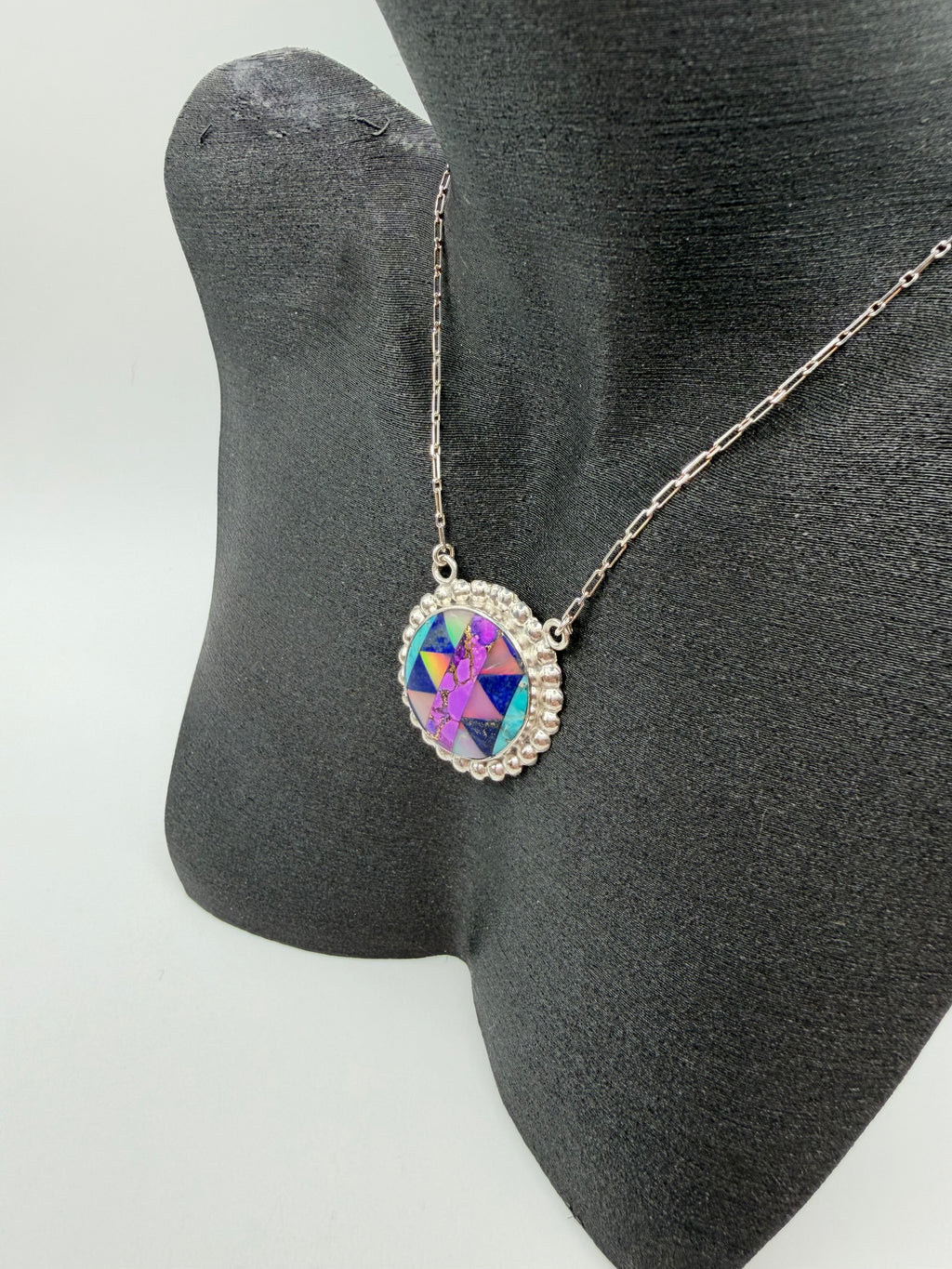 Arizona Turquoise, Lapis Lazuli & Aurora Opal Necklace