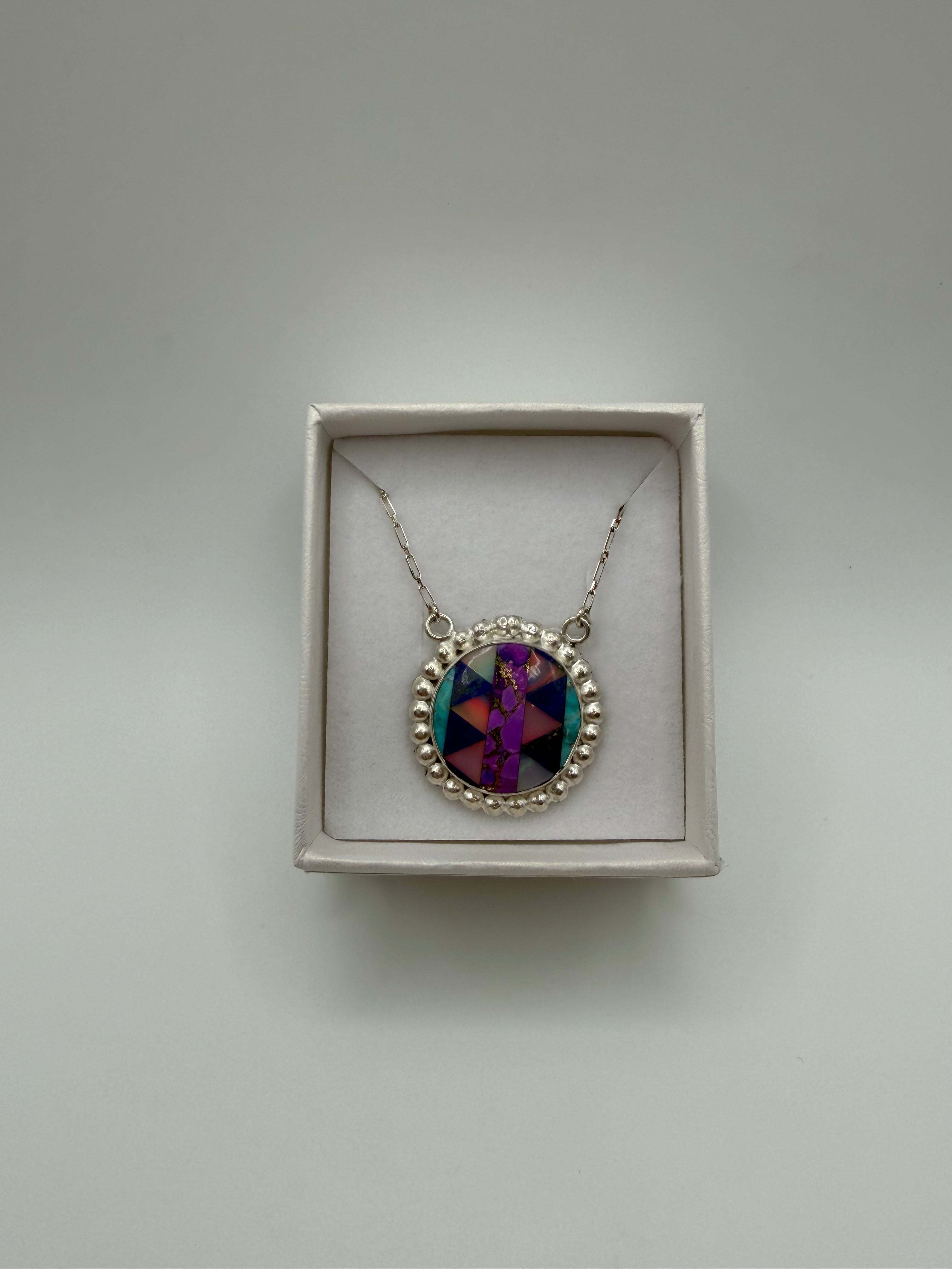Arizona Turquoise, Lapis Lazuli & Aurora Opal Necklace