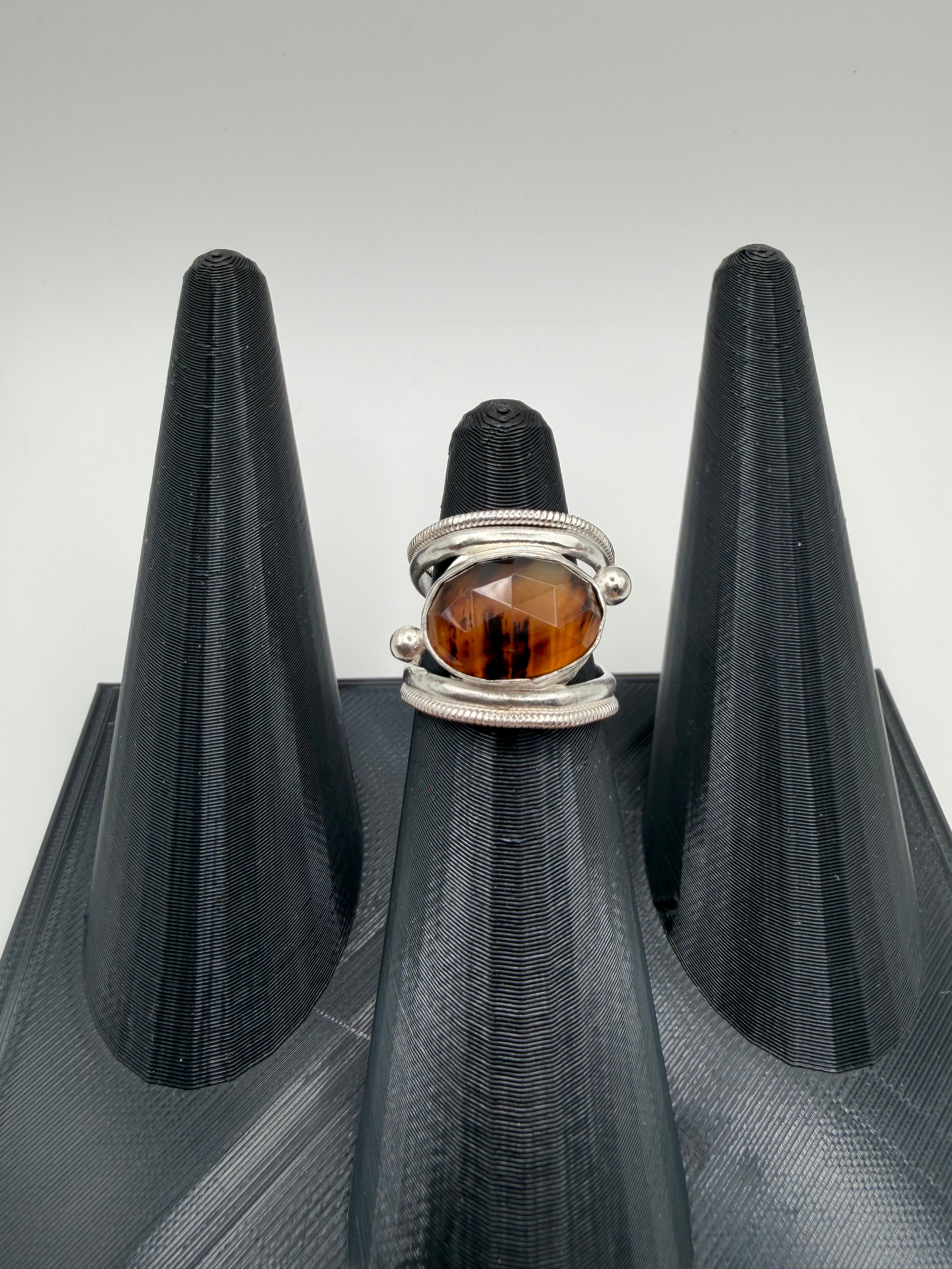 Montana Agate Statement Ring, Size 5.5