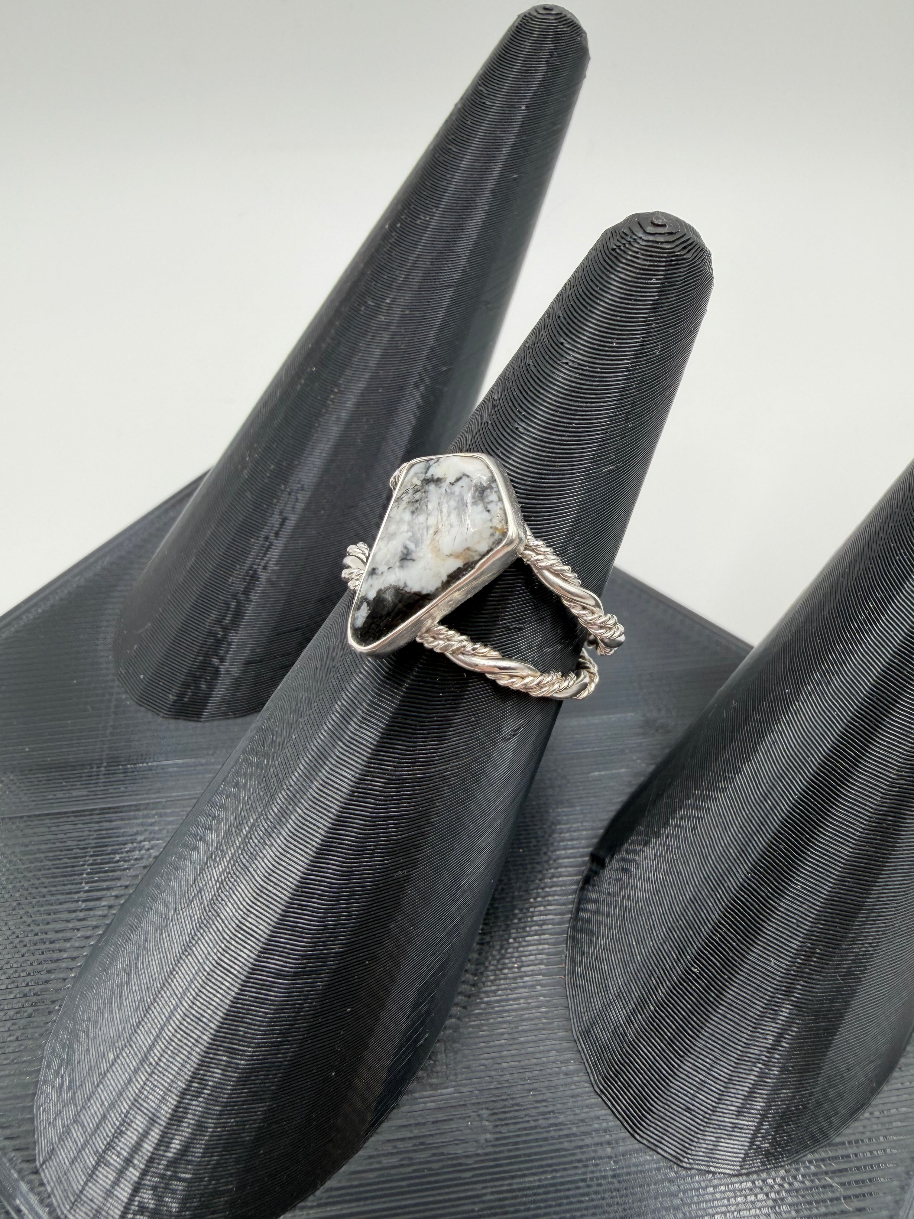 White Buffalo Statement Ring, Size 9