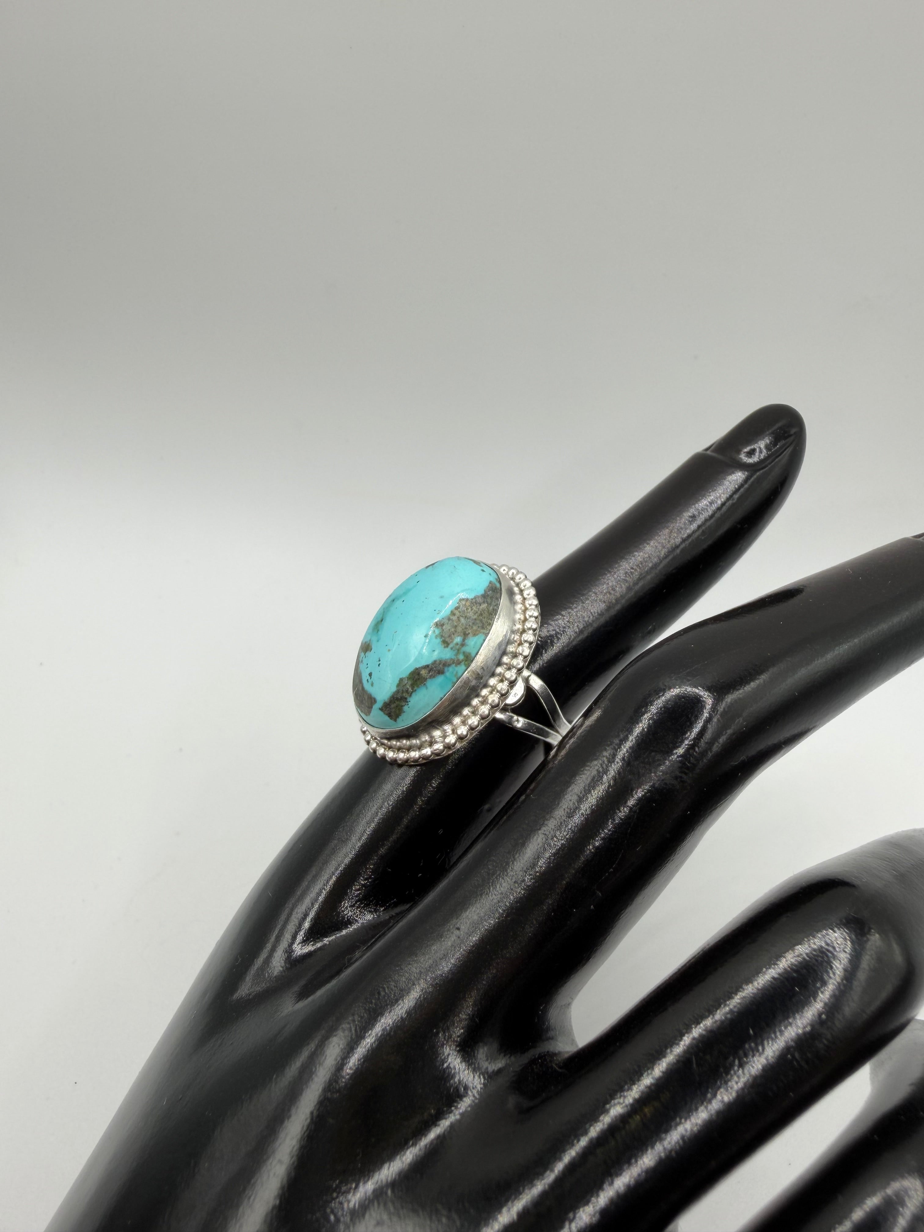 Turquoise Chunky Statement Ring, Size 8.5