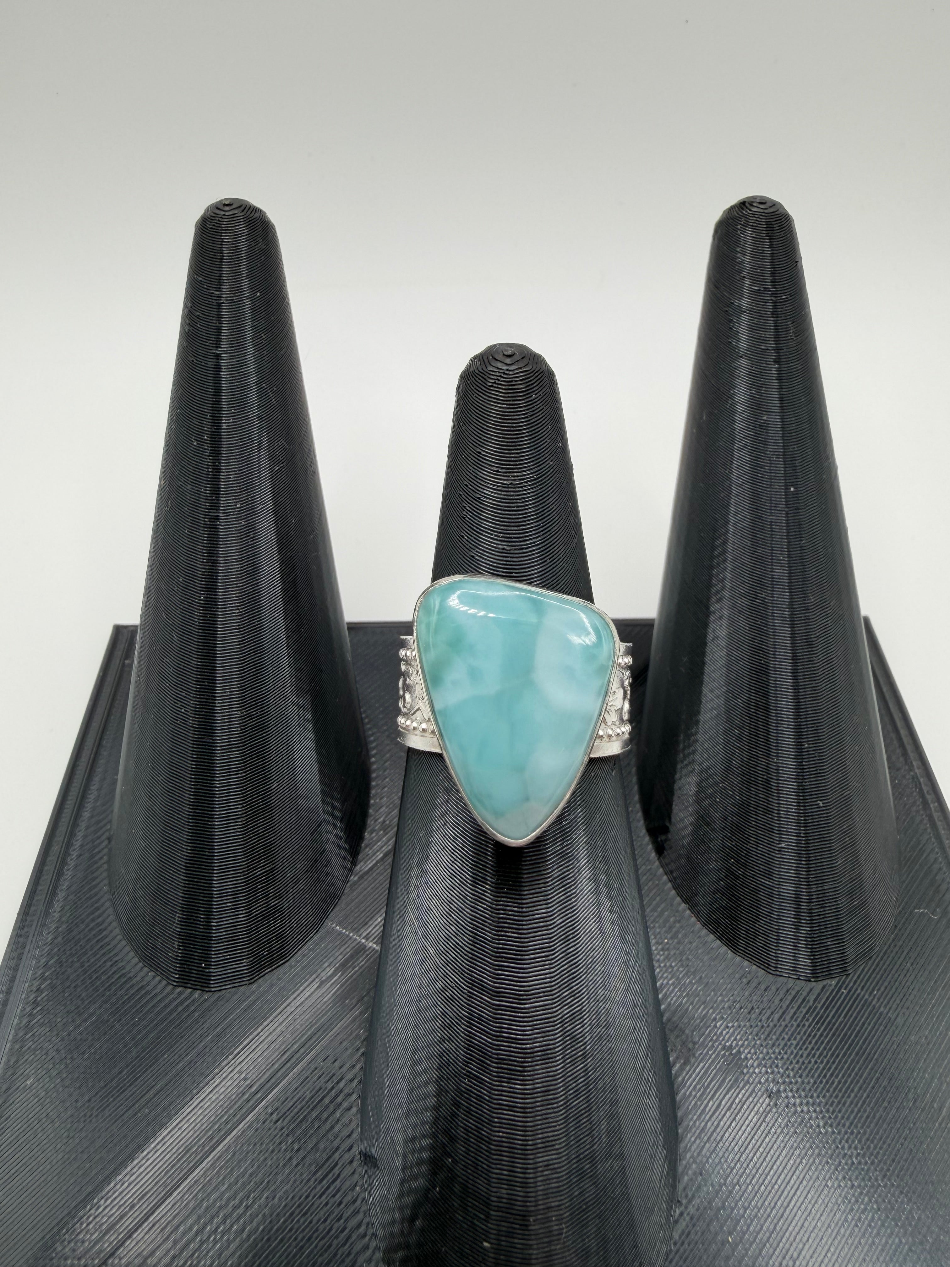 Larimar Statement Ring, Size 10