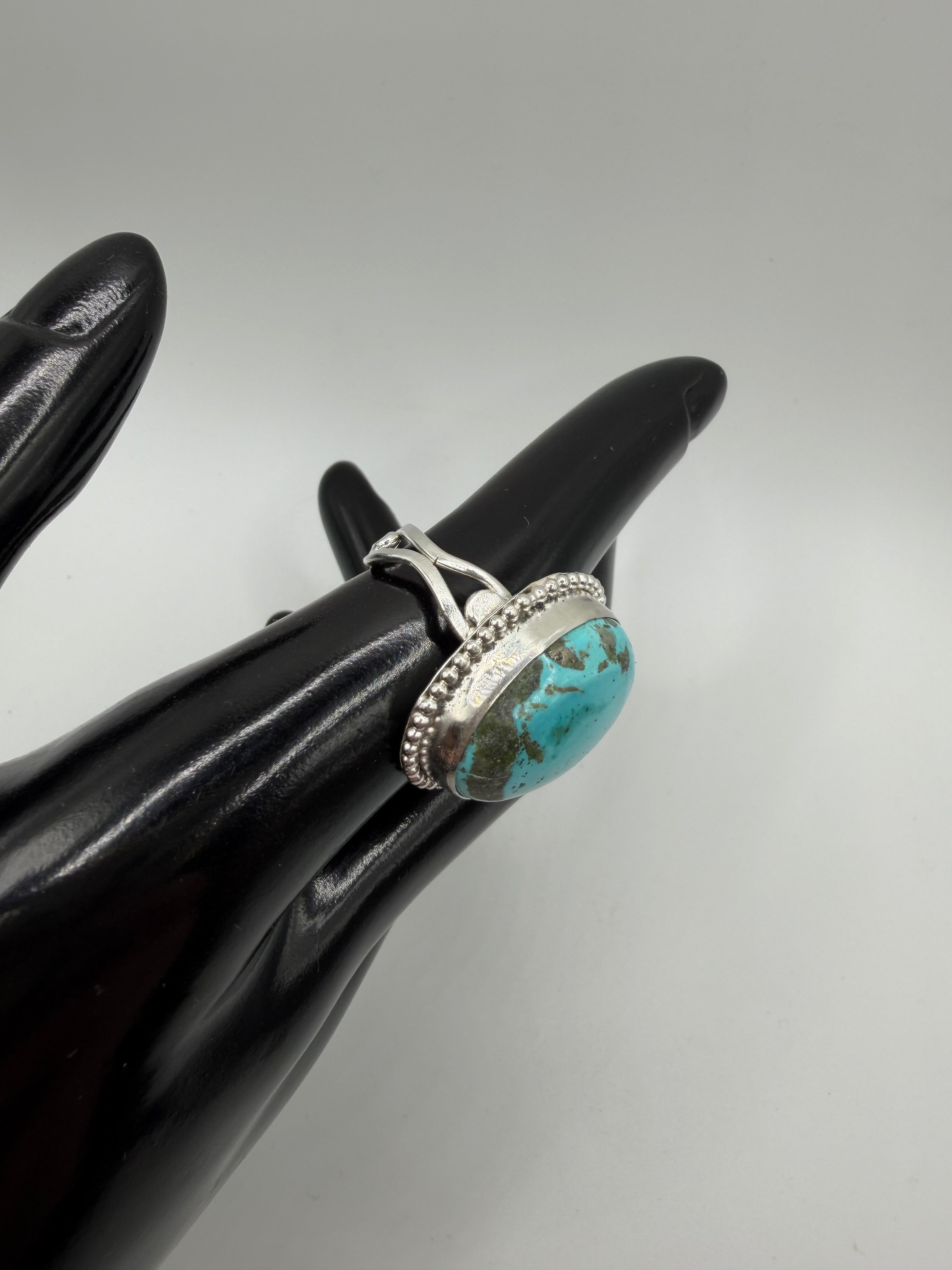 Turquoise Chunky Statement Ring, Size 8.5