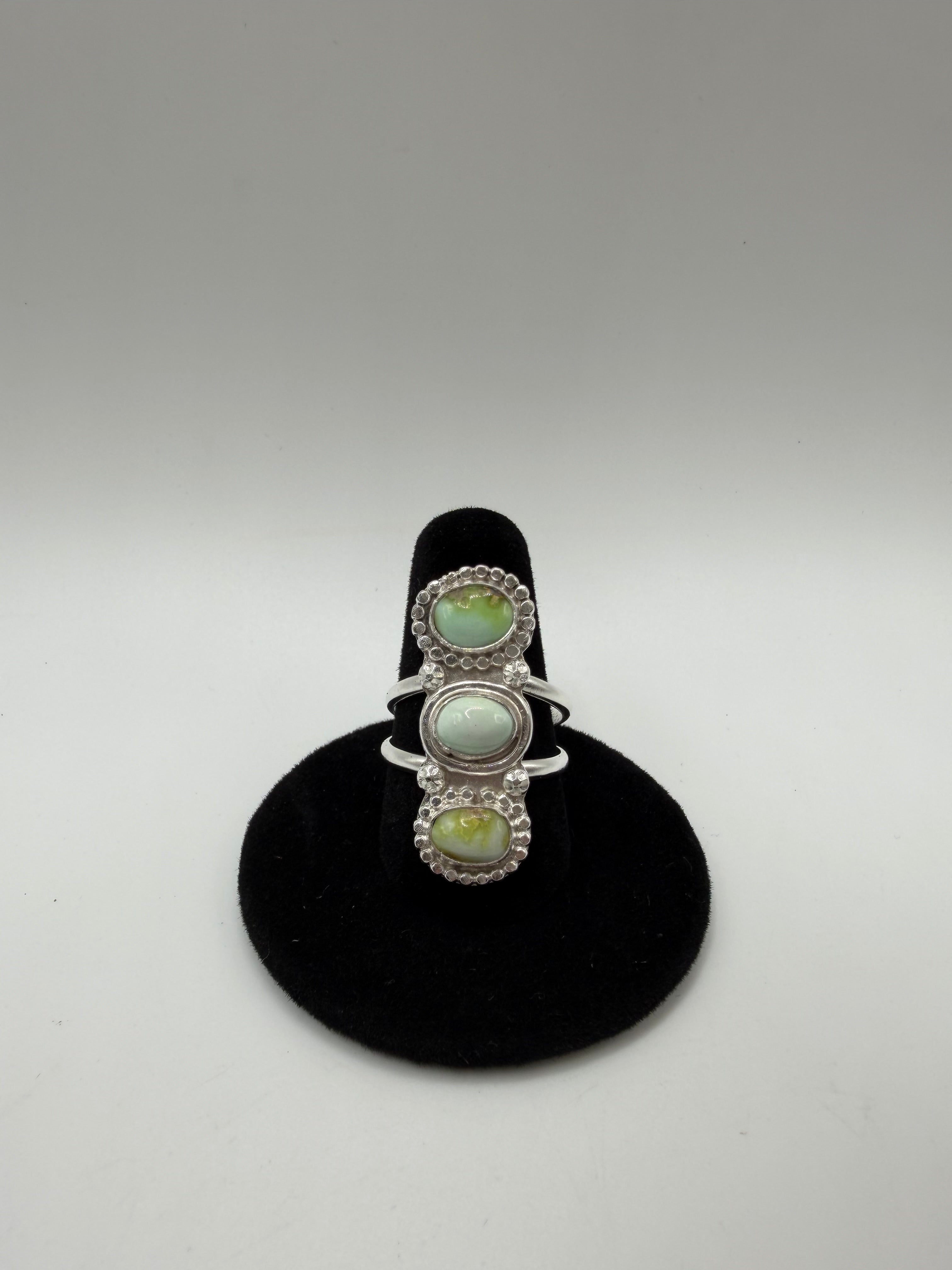 Palomino Turquoise Triplet Ring, Size 8